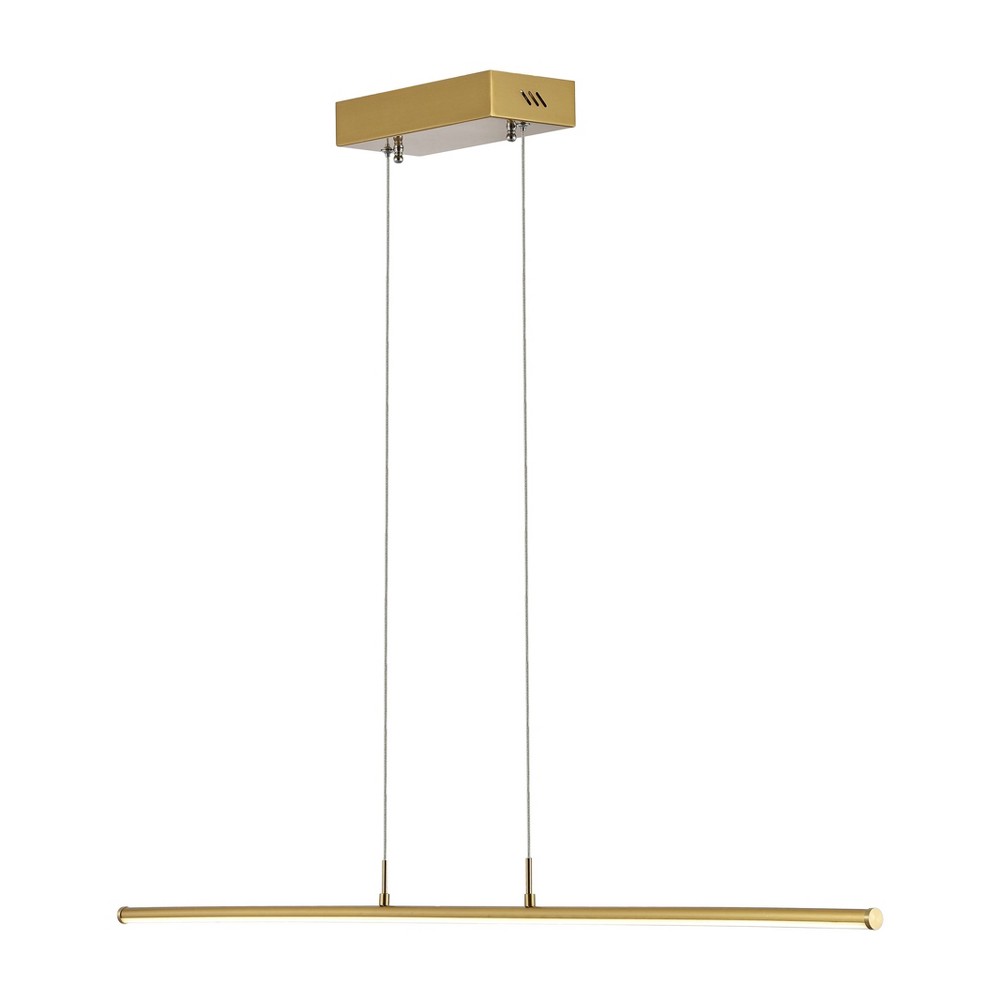JONATHAN Y Conley 39.5" Adjustable Integrated LED Metal Linear Pendant Brass Gold: ETL Listed, Dimmable