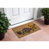 HomeRoots 18" X 30" Brown and Black Coir Floral Outdoor Door Mat - 2 of 4