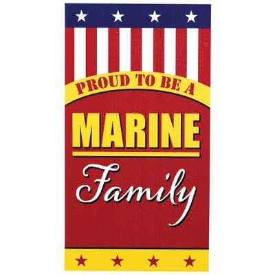 Dicksons Proud to Be A Marine Family Red and Gold 5 x 3 Vinyl Refrigerator Magnet