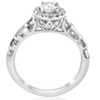 Pompeii3 5/8ct Vintage Diamond Halo Filigree Engagement Ring 14K White Gold - 3 of 4