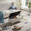 NicBex Modern 38" Storage Bench Velvet Accent Stools with Button Tufted and Metal Legs for Bedroom and Entryway - image 3 of 4