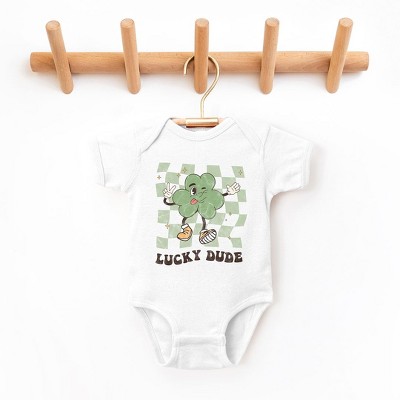 The Juniper Shop Lucky Dude Checkered Baby Bodysuit