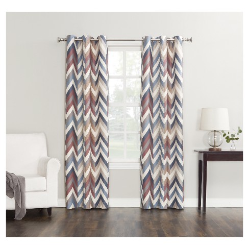 Calen Chevron Printed Thermal Lined Curtain Panel Sun Zero Target