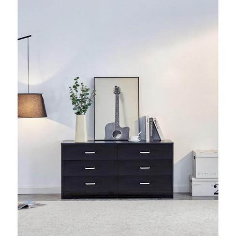 Nicbex Modern 6-drawer Dresser,stylish Double Dressers With Metal ...