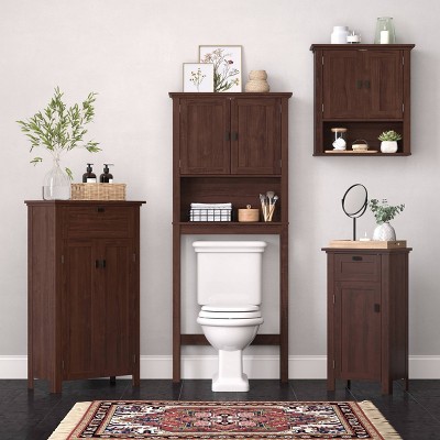 Hayward 43'' Dark Woodgrain Adjustable Shelving Living Room Cabinet