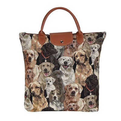 Signare USA Labrador Dog Brown Foldaway Grocery Bag