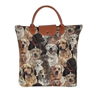 Signare USA Labrador Dog Brown Foldaway Grocery Bag - 1 of 4