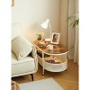 Movable oval metal glass coffee table with storage - 4 of 4