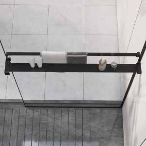 vidaXL Shower Shelf for Walk-in Shower Wall Black 31.5 in. Aluminum - 1 of 4