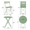 Garvee 3 Piece Patio Bistro Set, Outdoor Folding Table & 2 Chairs, Colorful Metal Furniture for Apartments, Porch, Deck, Balcony, Garden - 2 of 4
