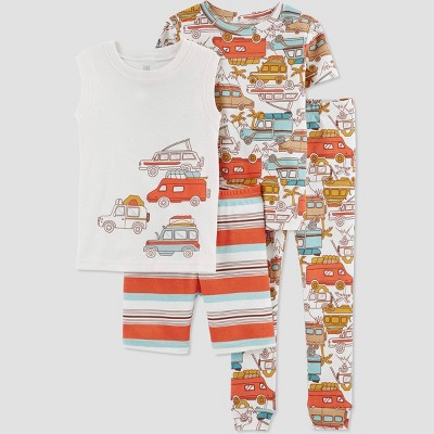 Image of Toddler Boys' Transportation Pajama Set - Just One You® made by carter's Orange 2T