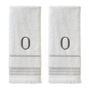 SKL Home By Saturday Knight Ltd Casual Monogram Hand Towel Set O - 2-Count - 16X26", White - 1 of 1