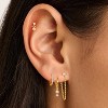 14K Gold Plated Earring Stack: Hypoallergenic Pearl Drop & Huggie Hoop Set - 3 of 4