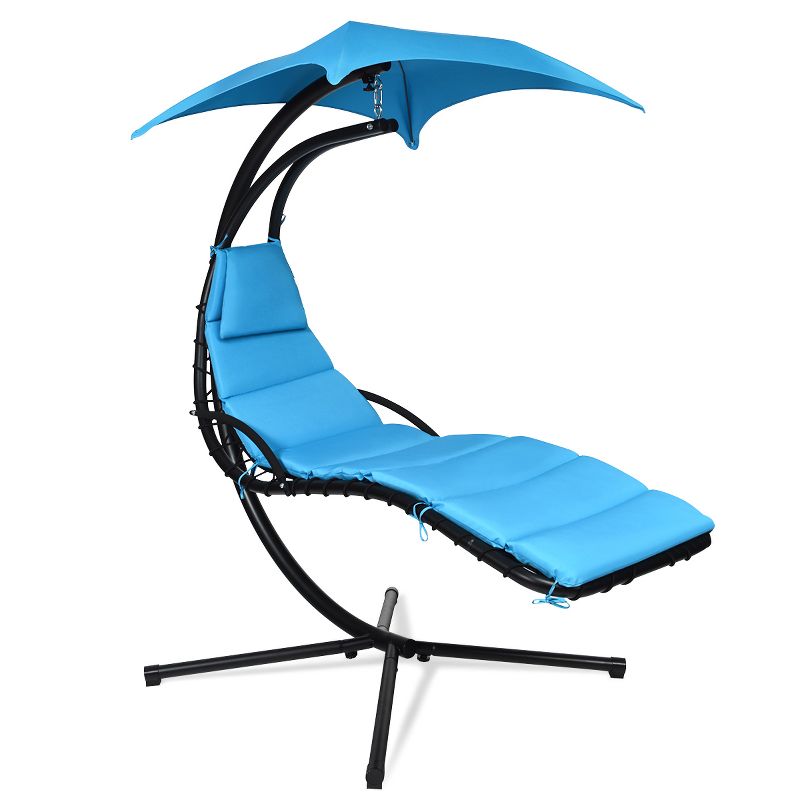 Tangkula Patio Hammock Chair Floating Hanging Chaise Lounge Chair W/ Canopy, 3 of 10
