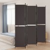 vidaXL 5-Panel Room Divider Brown 98.4"x86.6" Fabric - 2 of 4