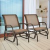 Tangkula Outdoor Single Glider Chair Rocking Seating Lounging Chair with Armrest Brown/Grey - 3 of 4