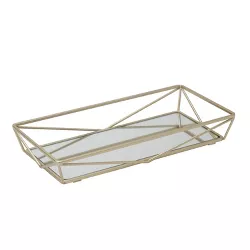 Geometric Mirrored Vanity Tray Gold - Home Details
