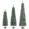 Resenkos 3-Piece Slim Pencil Christmas Tree Set (4ft/5ft/6ft) - 216+302+505 Branch Tips, Simulated Snow Cotton Green - 2 of 4