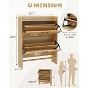 Shoe Storage Organizer with 2 Flip Drawers, Farmhouse Shoe Cabinet - 4 of 4