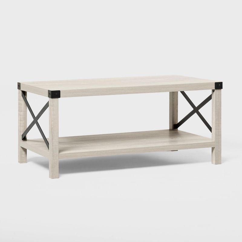 Sophie Rustic Industrial X Frame Coffee Table - Saracina Home, 1 of 15