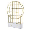 NicBex Bookcases for Living Room 74.8" H 5 Tiers Office Bookshelf Display Shelf Bookcase with Round Top, X Bar Gold Frame - 4 of 4