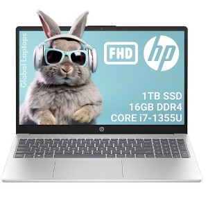 Refurbished: HP 15-fd 15.6" FHD Laptop Intel Core i7-1355U 16GB RAM 1TB SSD W11H, Silver - Manufacturer Refurbished - 1 of 4