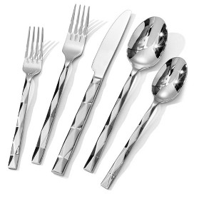 Itopfox Luxury 20-Piece Flatware Set for 4, 18/10 Stainless Steel Cutlery with Diamond Cut Design, Mirror Polished, Dishwasher Safe for Home, Wedding - 1 of 4