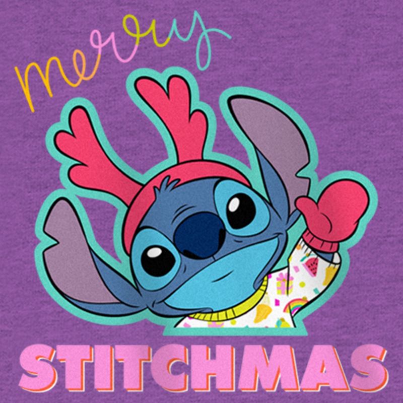 Girl's Lilo & Stitch Merry Stitchmas T-Shirt, 2 of 5