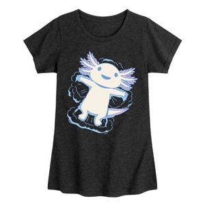 Girls' - Instant Message - Axolotl Snow Angel Fitted Short Sleeve Graphic T-Shirt - 1 of 4