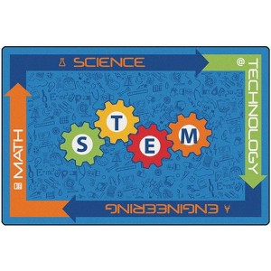 Carpets for Kids Plus Stem Classroom Rug, Rectangle, Blue - 1 of 4