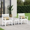 WestinTrends Malibu Outdoor Patio 3-Piece HDPE Adirondack Garden Chairs with Square Adirondack Side Table Set - 2 of 4