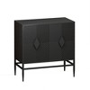 Accent Storage Cabinet with 2 Doors,Wooden Sideboard Buffet Cabinet,Sofa Console End Table for Kitchen Bathroom Living Room Entryway Black - 4 of 4