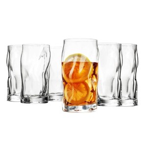 Bormioli Rocco Sorgente Cooler Glasses - Set of 6, 15.5 Oz. Italian Drinking Glasses for Cocktails, Water & Long Drinks - Clear Glass, Dishwasher Safe - 1 of 4