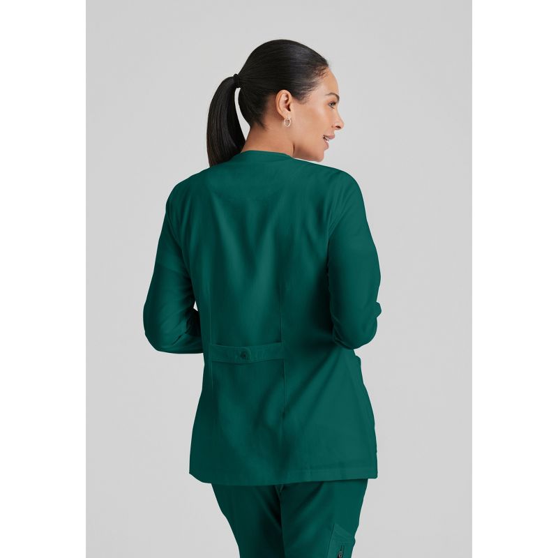 Grey's Anatomy by Barco - Classic Women's Jamie 4-Pocket Crewneck Snap-Front Scrub Jacket, 4 of 6
