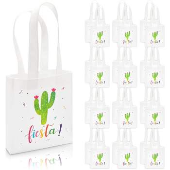 Blue Panda 24-Pack Small "Fiesta" with Cactus Party Favor Tote Bags Gift Bags (8.5 x 6.8 x 2 In)