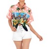 LA LEELA Button Down Shirt Floral Summer Beach Party Blouse Shirt Colorful Tops Blouses Button Up Short Sleeve Shirts Hawaiian Dresses - image 2 of 4