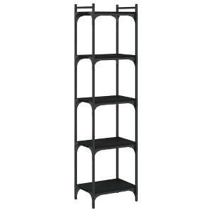 vidaXL Black 5-Tier Bookcase - Industrial Style, Engineered Wood and Metal Frame - 1 of 4