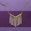 Ross-Simons 0.25 ct. t.w. Diamond Chevron Dangle Necklace in 18kt Gold Over Sterling - 3 of 4