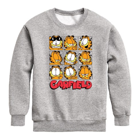 Boys' - Garfield - Faces Grid Graphic Long Sleeve Fleece Sweatshirt - image 1 of 4