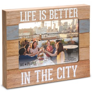 Pavilion Gift Company - City People - 9" x 7.25" Frame (Holds 5" x 7" photo) - Single Image Frames - 1 of 4