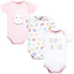 Hudson Baby Infant Girl Cotton Bodysuits, Happy Easter