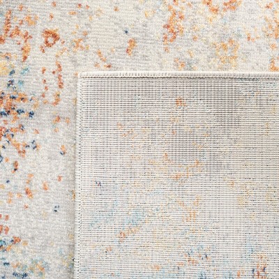 Ivory Square Synthetic Easy-Care Hand-Knotted Area Rug