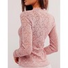 Women's Top V Neck Lace Long Sleeve Sheer Blouse Elegant Hollow Out Top - 2 of 3