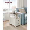 VASAGLE Side Table with Charging Station, Narrow Nightstand with 2 Drawers, Living Room End Table with Storage - 2 of 4