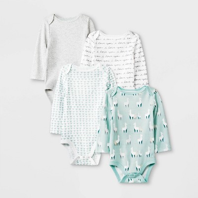 Baby 4pk Long Sleeve Bodysuit - Cloud 