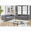TiramisuBest 80" 3-Seater Tufted Velvet Sofa with Rolled Arms & Nailhead Trim, Black for Living Room, Bedroom & Office,3S+3S - 3 of 4