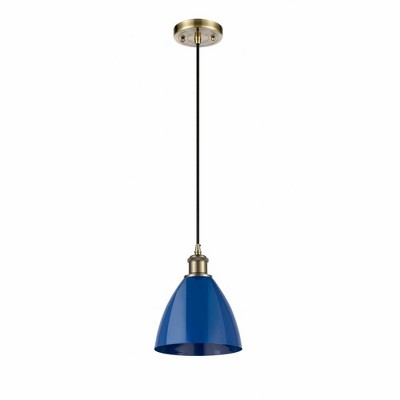 Plymouth Dome - 1 Light Cord Hung Mini Pendant In Industrial Style-11.25 Inches Tall and 7.5 Inches Wide