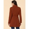 INSPIRE CHIC Women's Classic Stand Collar Long Sleeve Winter Belted Long Coat - 4 of 4