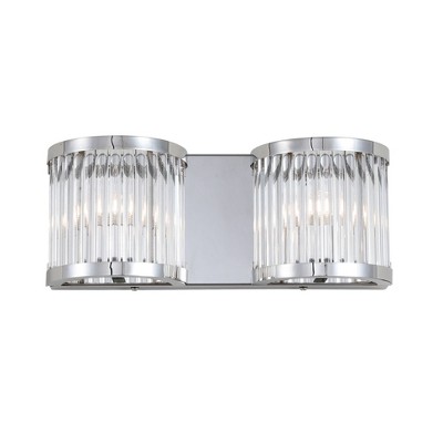 Karter Chrome and Clear Glass 12" Modern Wall Sconce