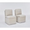 Modern Beige Linen Upholstered Dining Chairs Set of 2,Armless Dining Chairs with Casters and Hidden Storage for Living Room Kitchen-Cuddlewood - 2 of 4
